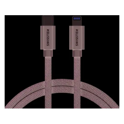 DATOVÝ KABEL SWISSTEN TEXTILE USB-C / LIGHTNING 2,0 M STŘÍBRNÝ