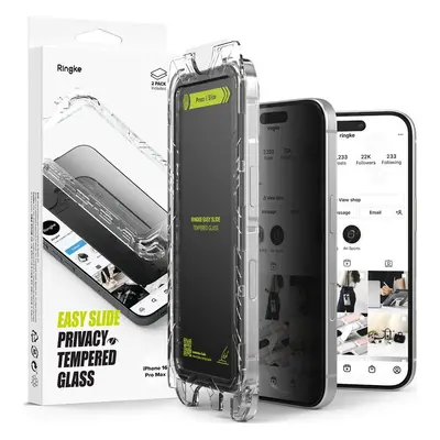 Tvrzené sklo zatmavující RINGKE EASY SLIDE 2-PACK IPHONE 16 PRO MAX PRIVACY