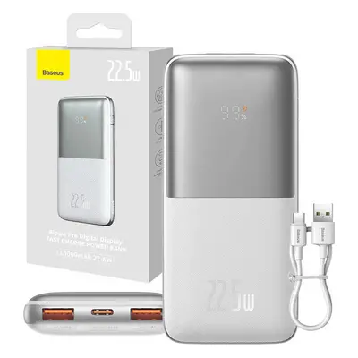 Powerbanka Baseus Bipow Pro 10000mAh, 2xUSB, USB-C, 22,5W (bílá)