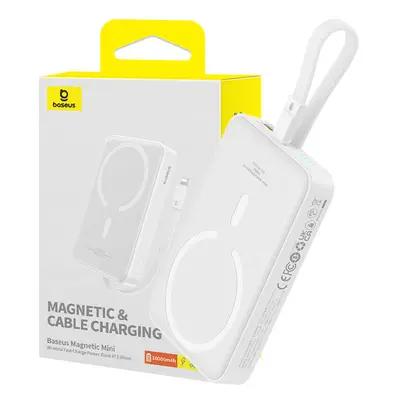 Power banka Baseus Magnetic Mini 10000mAh, USB-C 20W MagSafe pro iPhone (bílá)