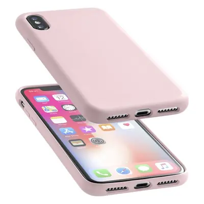 Ochranný silikonový kryt CellularLine SENSATION pro Apple iPhone X/XS, starorůžový