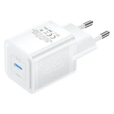 Vention Nástěnná nabíječka, Vention, FEPW0-EU, USB-C, 20W, GaN (bílá)