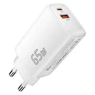 Nástěnná nabíječka USB-C+USB-A 65W Essager GaN (bílá)