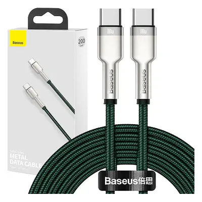 Kabel USB-C na USB-C Baseus Cafule, 100W, 2m (zelený)