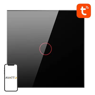 Smart Light Switch WiFi Avatto TS02-EU-B1 1 Way TUYA (černá)