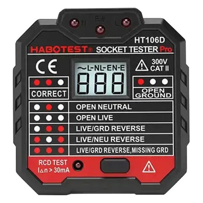 Tester zásuvek s digitálním displejem Habotest HT106D