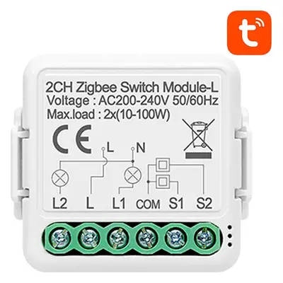 Modul chytrého spínače ZigBee Avatto N-LZWSM01-2 Neutrální TUYA