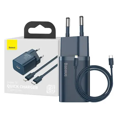 Baseus Super Si Quick Charger 1C 20W s kabelem USB-C pro Lightning 1m (modrý)