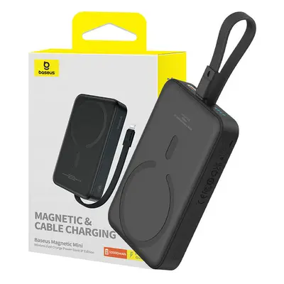 Power banka Baseus Magnetic Mini 10000mAh, USB-C 20W MagSafe pro iPhone (black)