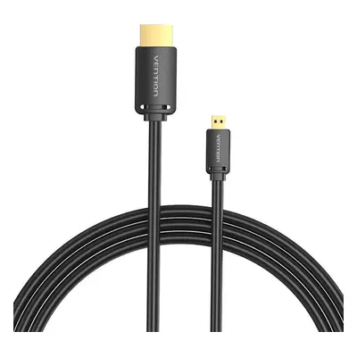 Vention HDMI-D samec na HDMI-A samec kabel ventilace AGIBG 1,5 m, 4K 60 Hz (černý)