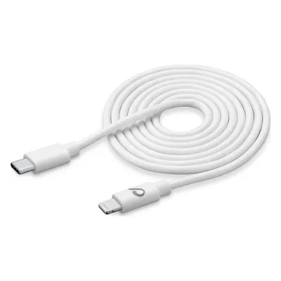 USB-C datový kabel CellularLine s konektorem Lightning, 200 cm, bílý