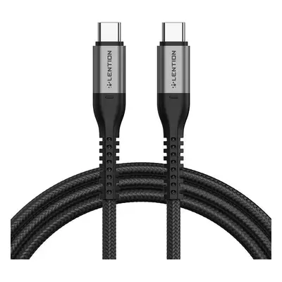 Kabel USB-C na USB-C Lention 60W, 2 m (černý)