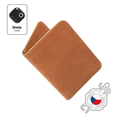 Kožená peněženka FIXED Smile Wallet XL se smart trackerem FIXED Smile PRO, hnědá