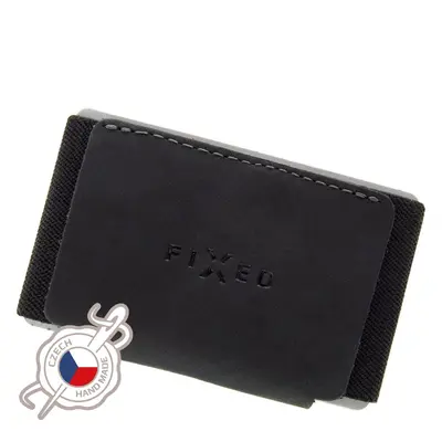 Kožená peněženka FIXED Tiny Wallet z pravé hovězí kůže, černá