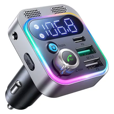 FM vysílač / transmitter do auta Joyroom JR-CL16, USB + USB-C, 48 W (černý)