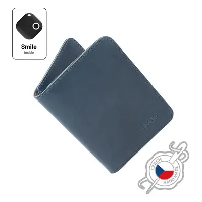 Kožená peněženka FIXED Smile Wallet XL se smart trackerem FIXED Smile PRO, modrá