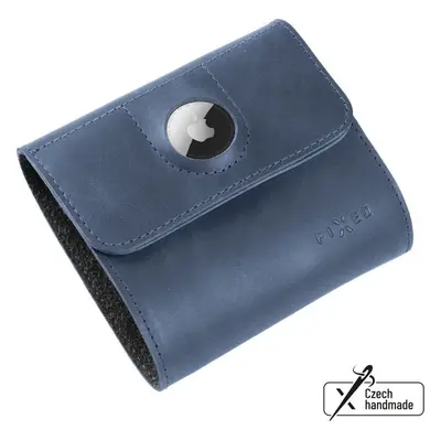 Kožená peněženka FIXED Classic Wallet for AirTag z pravé hovězí kůže, modrá