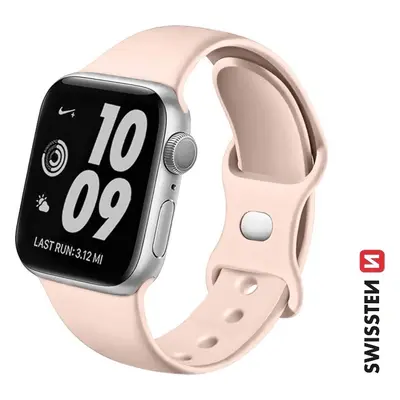 SWISSTEN ŘEMÍNEK PRO APPLE WATCH SILIKONOVÝ 38 / 40 / 41 mm PÍSKOVĚ RŮŽOVÝ