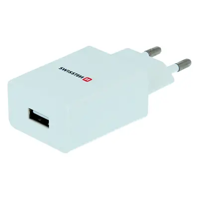 SWISSTEN SÍŤOVÝ ADAPTÉR SMART IC 1x USB 1A POWER + DATOVÝ KABEL USB / LIGHTNING 1,2 M BÍLÝ