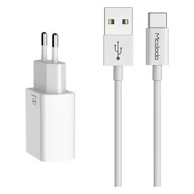 Mcdodo USB Dual Charger CH-6721 (EU) Type-C 1m cestovní sada (bílá)