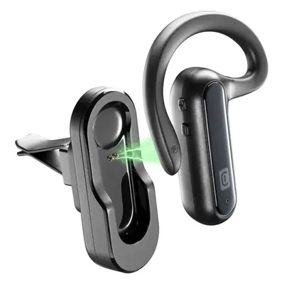 Bluetooth headset Cellularline CAR FLAT včetně nabíjecí základny do auta, černý