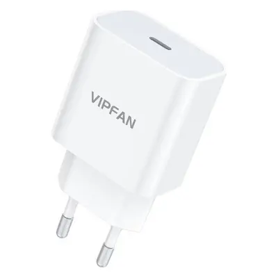 Vipfan Síťová nabíječka VFAN E04, USB-C, 20 W, QC 3.0 (bílá)