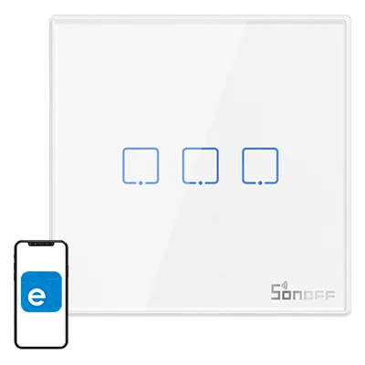 Chytrý bezdrátový nástěnný spínač Sonoff T2EU3C-RF 433MHz (3kanálový)