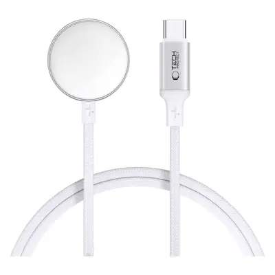 TECH-PROTECT MC02 ULTRABOOST MAGNETIC CHARGER TYPE-C CABLE 100CM APPLE WATCH WHITE