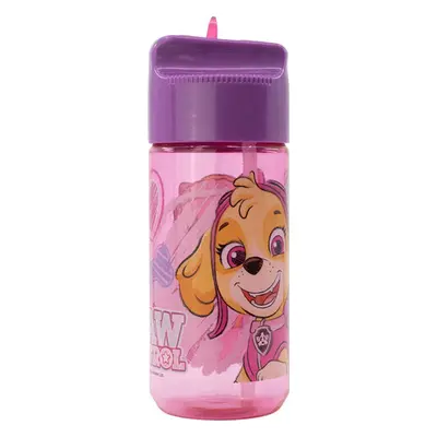 Láhev na vodu s brčkem pro děti STOR 74536 430 ml Paw Patrol (růžová)