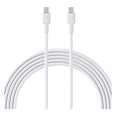 Kabel USB-C na USB-C Aukey CB-NCC2, 60W, 1,8 m (bílý)