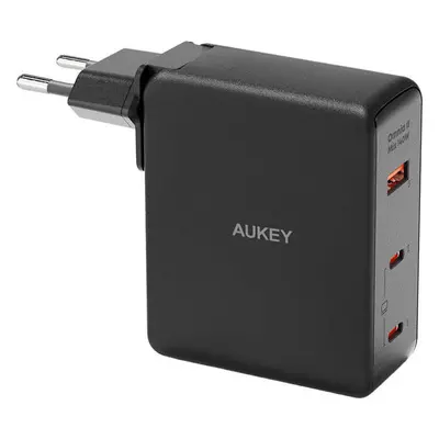 Síťová nabíječka Aukey PA-B7O, 1xUSB-A, 2xUSB-C, 140W GaN pro MacBook, iPhone, Samsung a další (