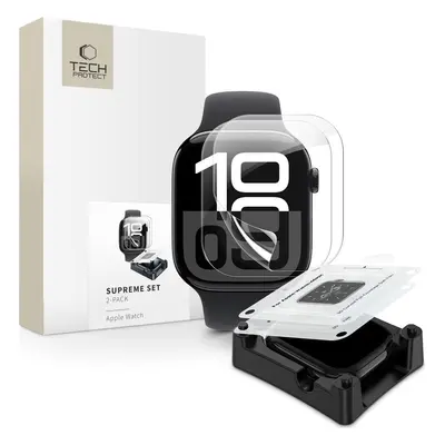 Hydrogelová fólie s aplikátorem TECH-PROTECT SUPREME SET 2-PACK APPLE WATCH 10 (46 MM) CLEAR