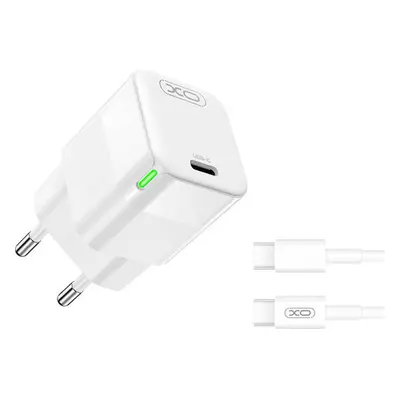 XO wall charger CE06 PD 30W 1x USB-C white + USB-C - USB-C cable