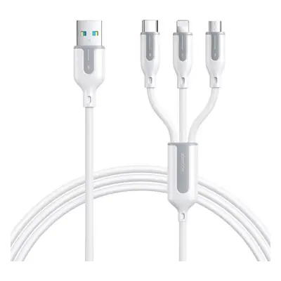 USB kabel Joyroom S-1T3018A15 3v1 - USB-C, Micro USB, Lightning / 3,5A/ délka 1,2 m (bílý)