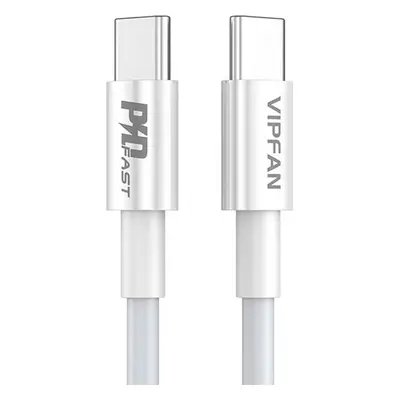 Vipfan Kabel USB-C na USB-C VFAN P02, 1 m (bílý)