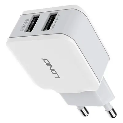 Nástěnná nabíječka LDNIO A2202, 2x USB, 12W (bílá)