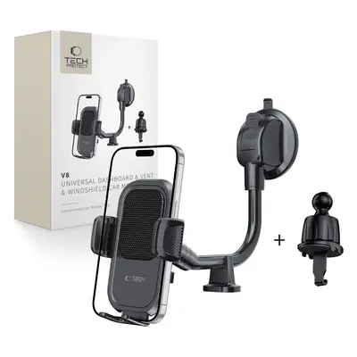 TECH-PROTECT V8 UNIVERSAL LONG ARM DASHBOARD & WINDSHIELD CAR MOUNT BLACK