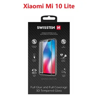 SKLO SWISSTEN ULTRA DURABLE 3D FULL GLUE GLASS PRO XIAOMI Mi 10 LITE ČERNÉ