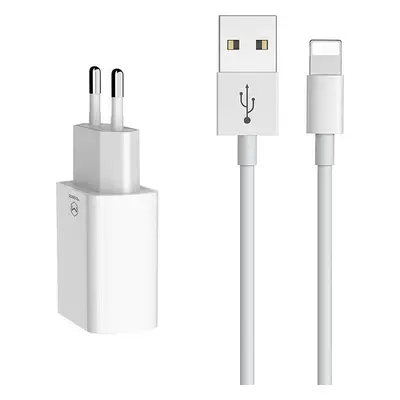 Duální USB nabíječka Mcdodo CH-6720 (EU) Lightning 1m Cestovní sada (bílá)