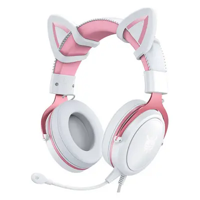 Herní sluchátka ONIKUMA X10 White/Pink/Cat Ears