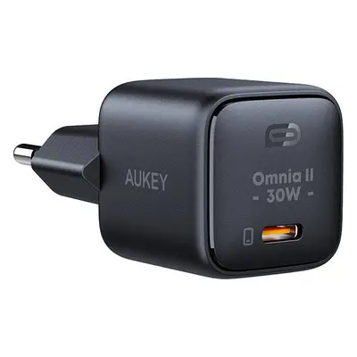 Síťová nabíječka Aukey PA-B1L,USB-C, 30W (černá)