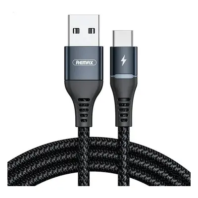 Kabel USB-C Remax Colorful Light, 1 m, 2,4 A (černý)