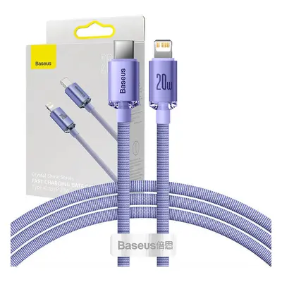 BASEUS CRYSTAL SHINE TYPE-C TO LIGHTNING CABLE PD20W 120CM PURPLE