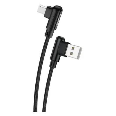 Foneng X70 úhlový kabel USB na Micro USB, 3A, 1 m (černý)