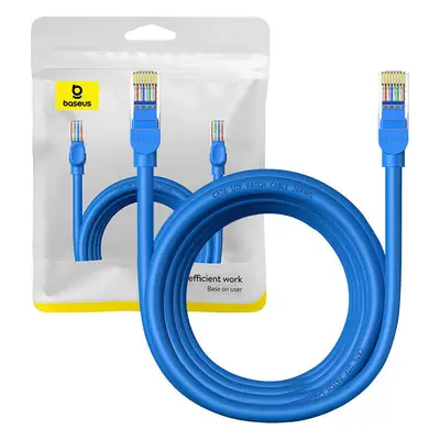 Kulatý kabel Baseus Ethernet RJ45, Cat.6, 5 m (modrý)