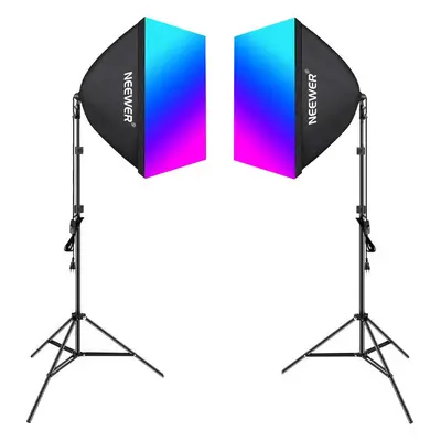 Kit Neewer NK800 dva softboxy + žárovky RGB 24W 2700-6500K + stativy + barndoors