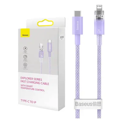 Rychlonabíjecí kabel Baseus USB-C na Lightning Explorer Series 1m, 20W (fialový)