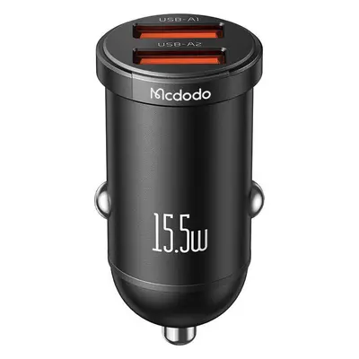 Mcdodo CC-2950 nabíječka do auta, 2x USB, 15,5 W (černá)