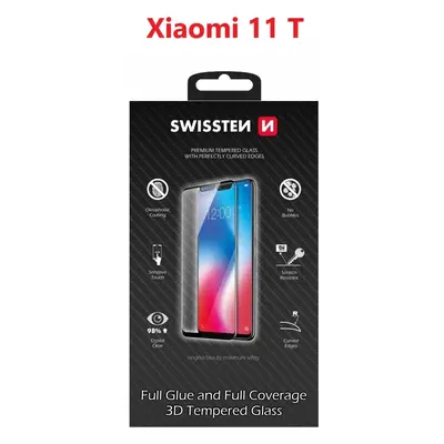 SKLO SWISSTEN ULTRA DURABLE 3D FULL GLUE GLASS PRO XIAOMI 11 T ČERNÉ