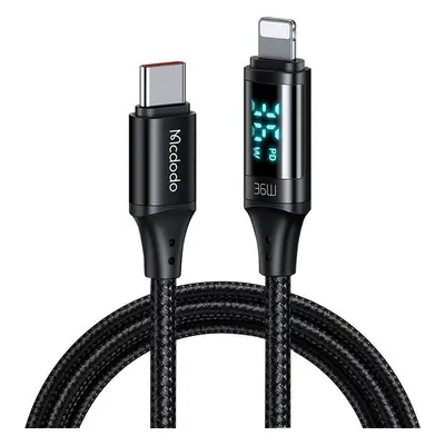 Kabel Mcdodo CA-1030 USB-C na Lightning, 36 W, 1,2 m (černý)